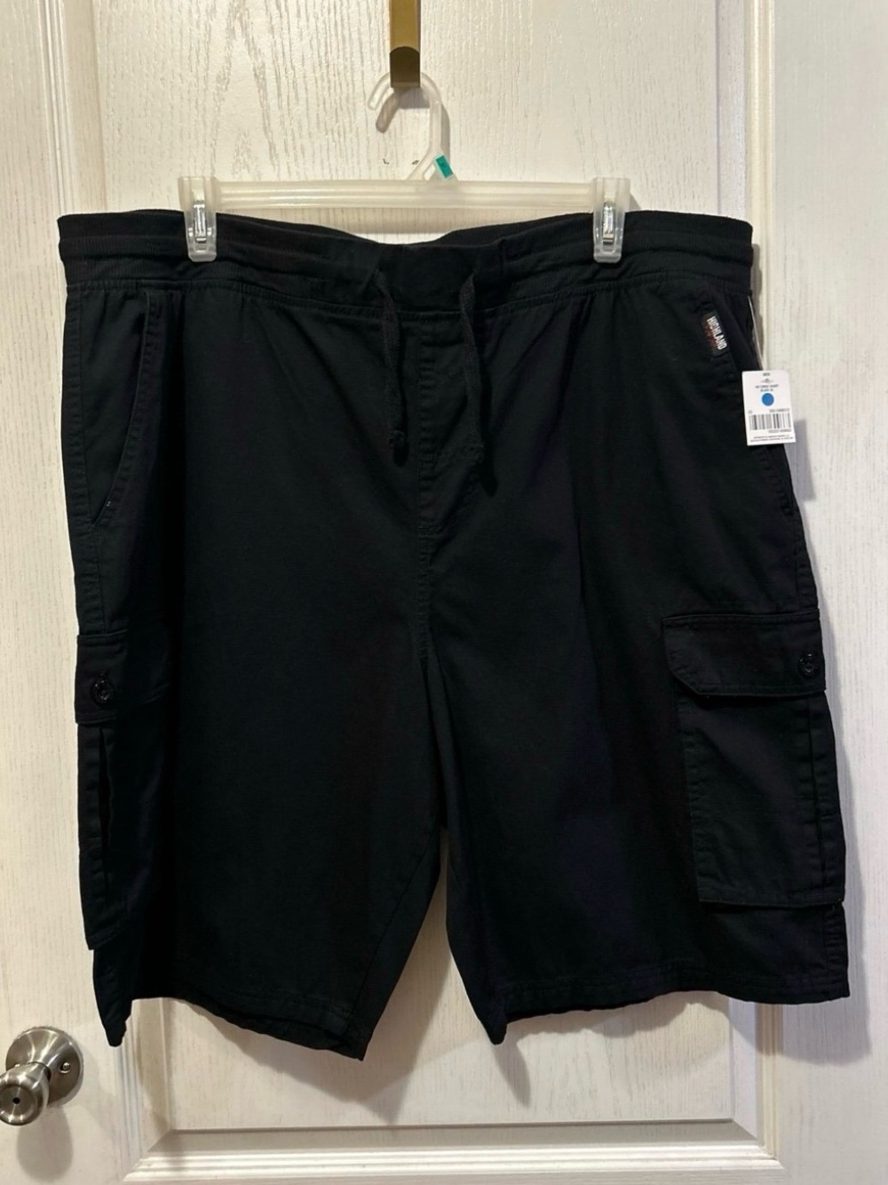 Men's Black Cargo Drawstring Shorts - Size: 3X